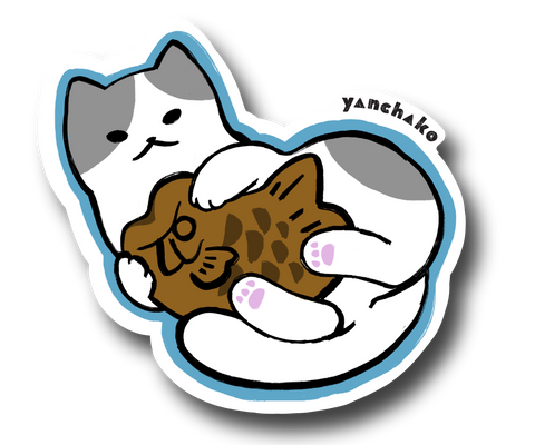 Taiyaki Cat Tuxedo Vinyl Sticker