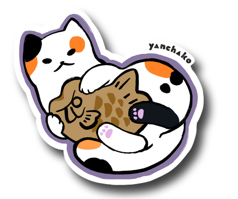 Taiyaki Cat Calico Vinyl Sticker