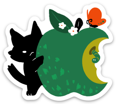 Fruit Kitty Green Apple