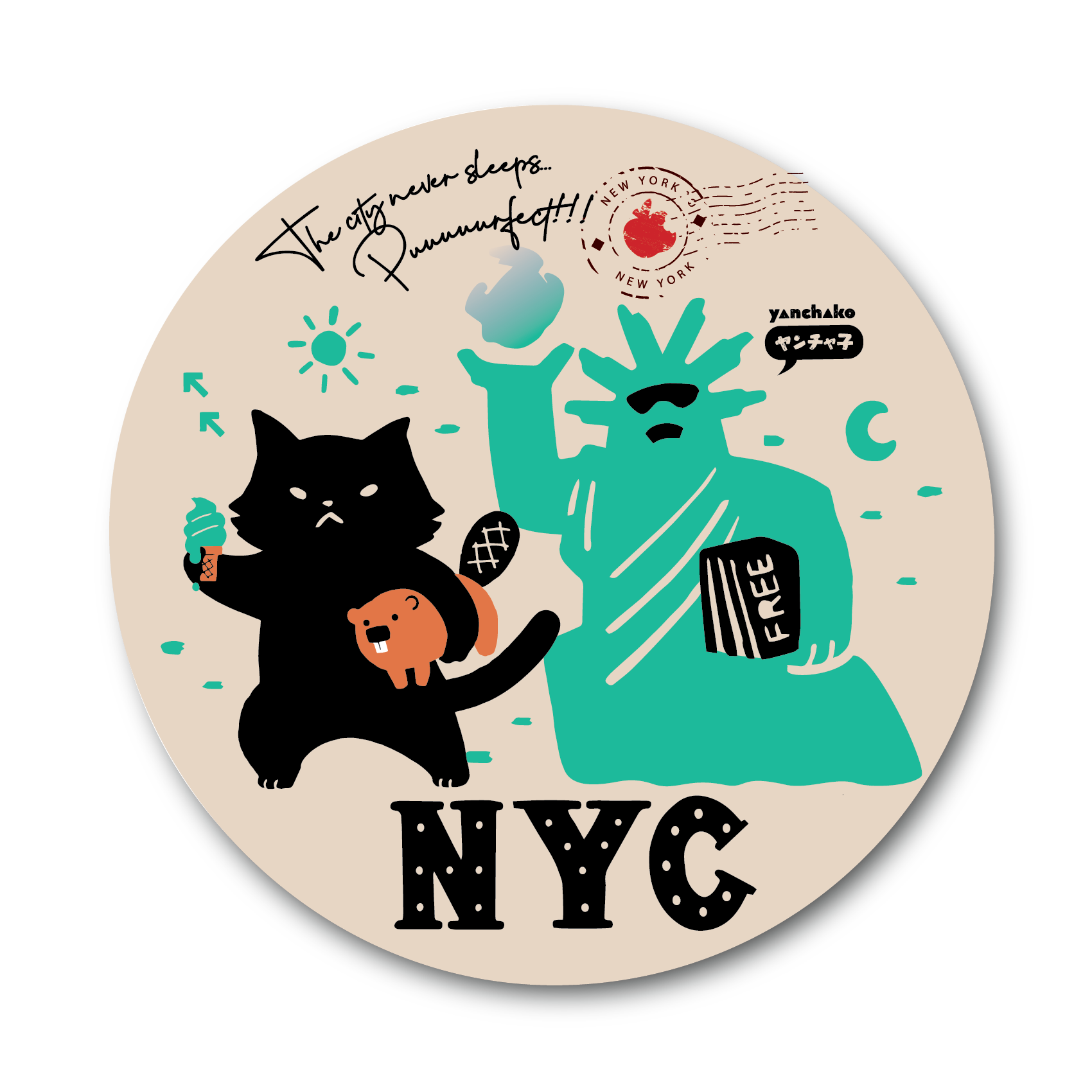 NYC/ Crabby Cat Vinyl Sticker