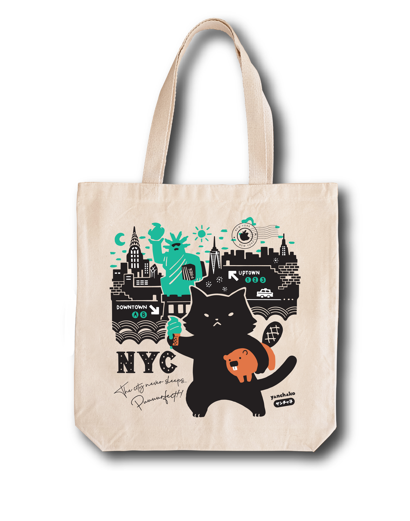 NYC/ Crabby Cat Tote Bag