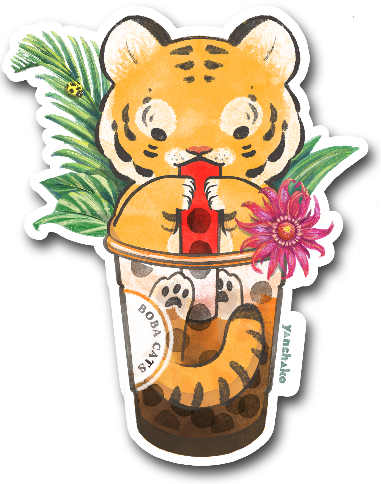 Thai Tea Vinyl Sticker