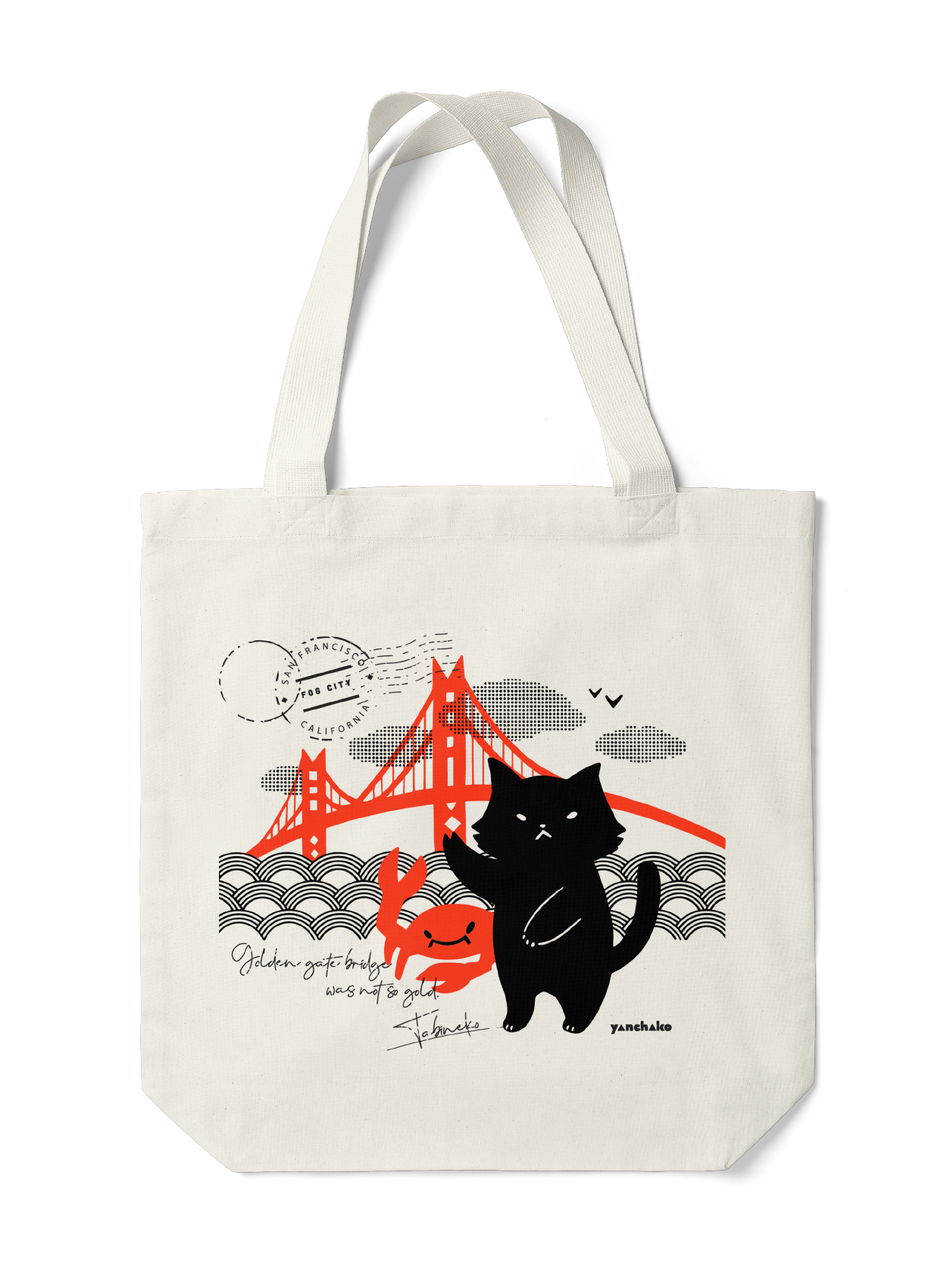 SF/ Crabby Cat Tote Bag