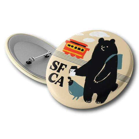 SF/ Tech Bear Button Pin