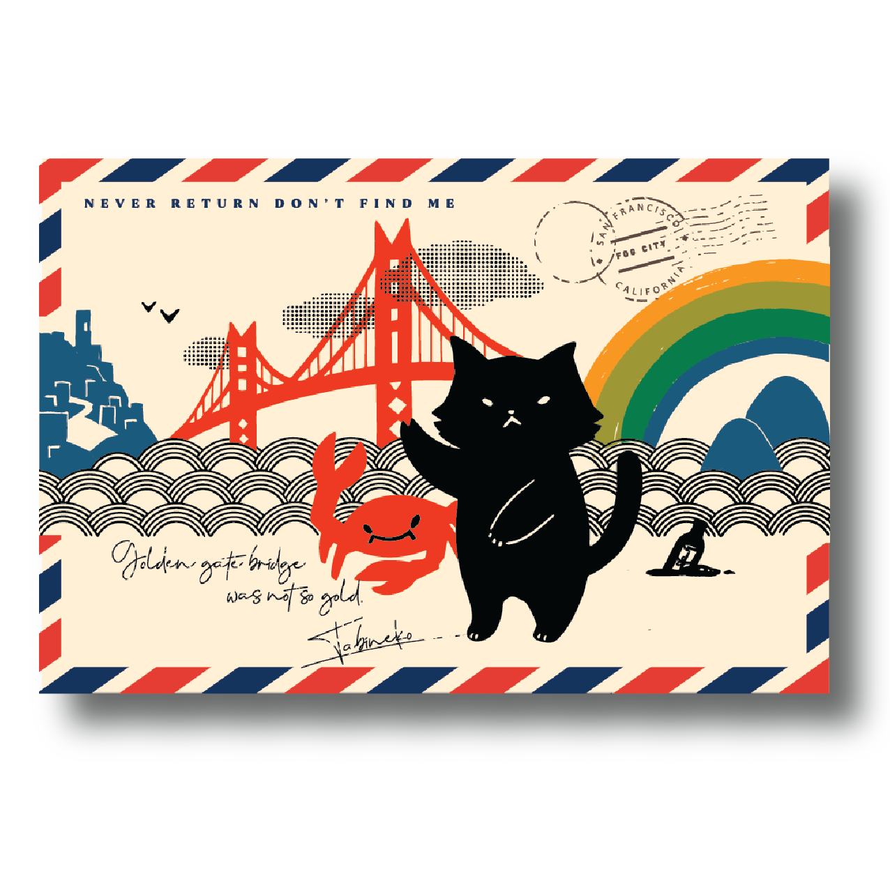 SF/ Crabby Cat Postcard