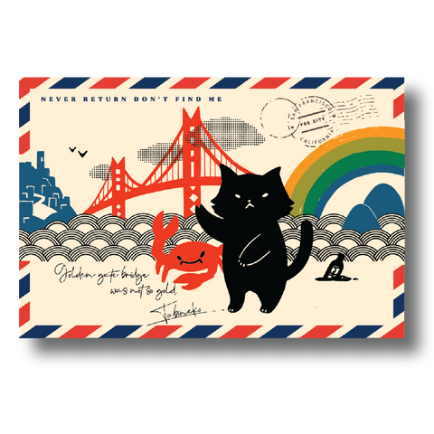 SF/ Crabby Cat Postcard