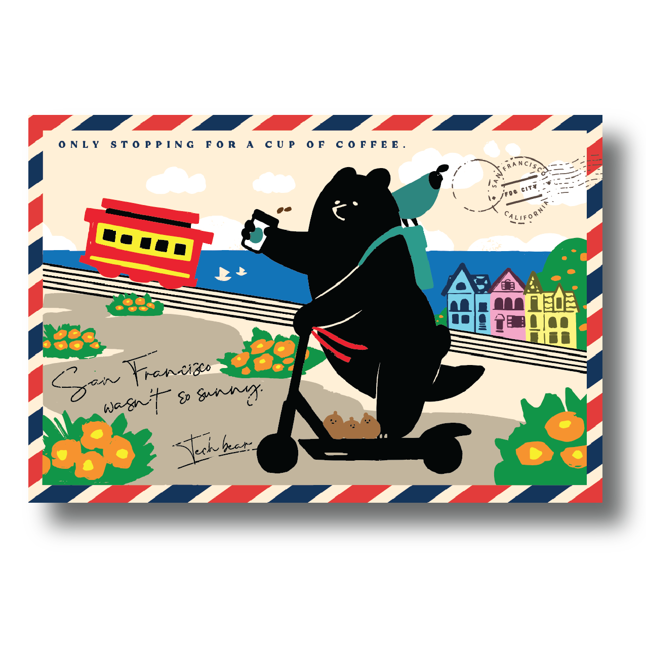 SF/ Tech Bear Postcard