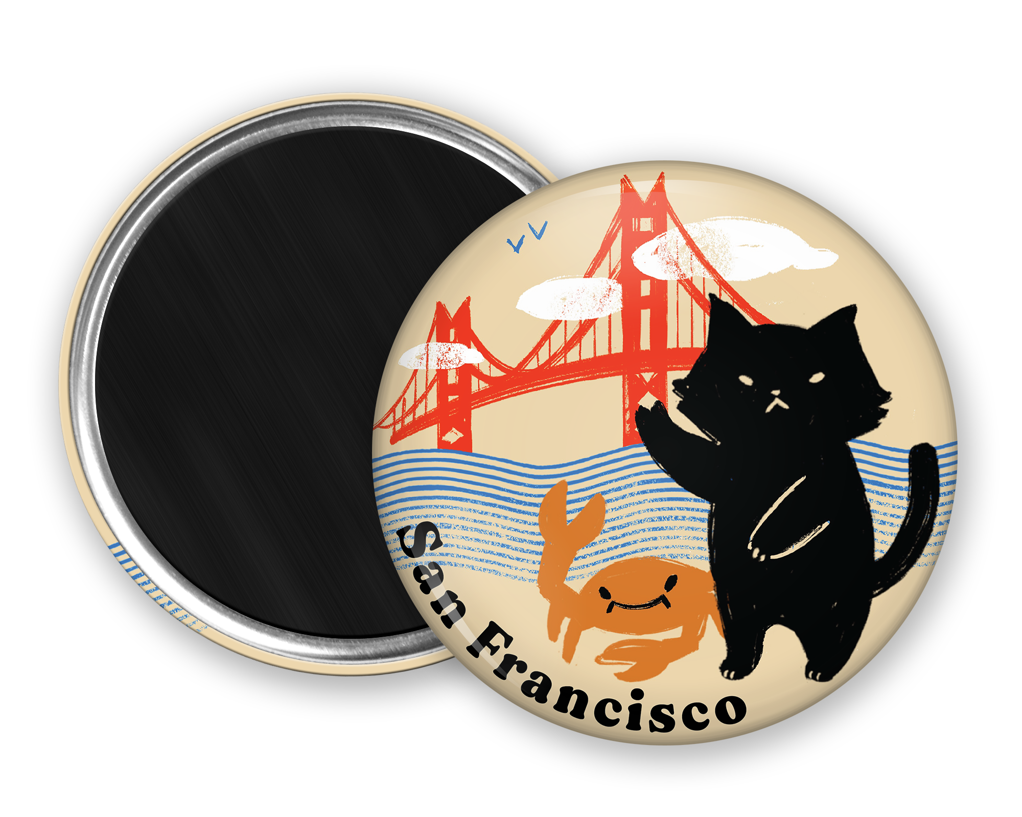 SF/ Crabby Cat Magnet