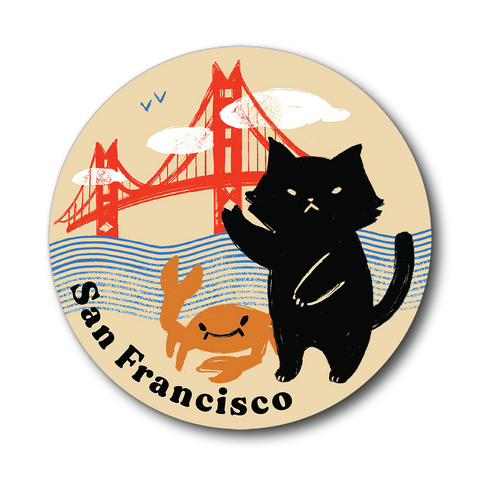 SF/ Crabby Cat Vinyl Sticker