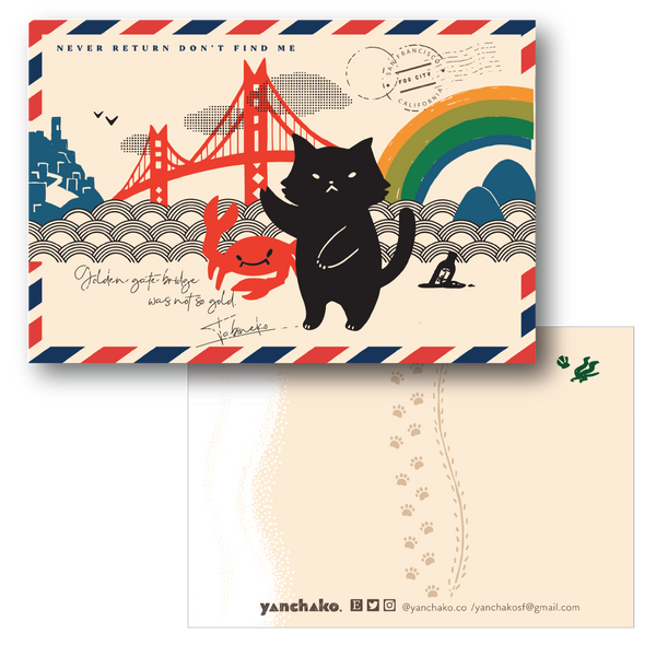 SF/ Crabby Cat Postcard